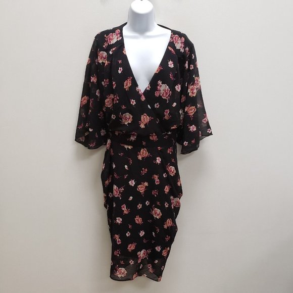 City Chic Dresses & Skirts - City Chic Black Floral Dress Sz XXL/24